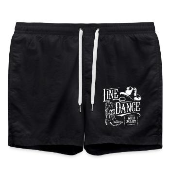 Line Dance Gruppe Training mein Tanzsport - Badeshorts - Schwarz - Vorne - AI Model Male 185 light (185cm)