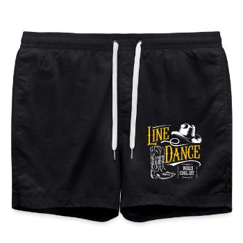 Line Dance Gruppe Training mein Tanzsport - Badeshorts - Schwarz - Vorne - AI Model Male 185 light (185cm)