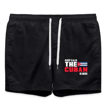Keep Calm The Cuban is Here Cuba - Swim Trunks - black - Front - AI Model Male 185 light (185cm)