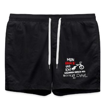 Fahrrad Radfahrer - Badeshorts - Schwarz - Vorne - AI Model Male 185 light (185cm)