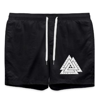 Valknut Wikinger Symbol - Badeshorts - Schwarz - Vorne - AI Model Male 185 light (185cm)