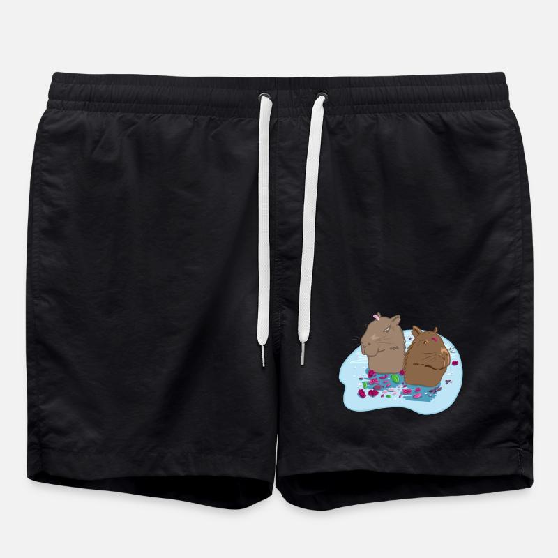 Capybaras amoureux - Short de bain - noir