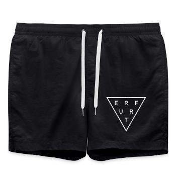 Erfurt Dreieckslogo Typo - Badeshorts - Schwarz - Vorne - AI Model Male 185 light (185cm)