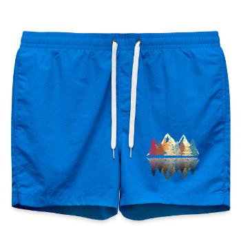 Wald am See im Grunge Retro Design - Badeshorts - Cobalt blue - Vorne
