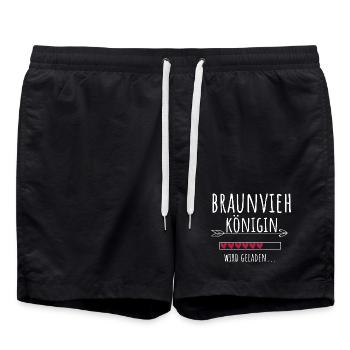 Braunviehkönigin Landwirtschaft Landwirtin Königin - Badeshorts - Schwarz - Vorne - AI Model Male 185 light (185cm)