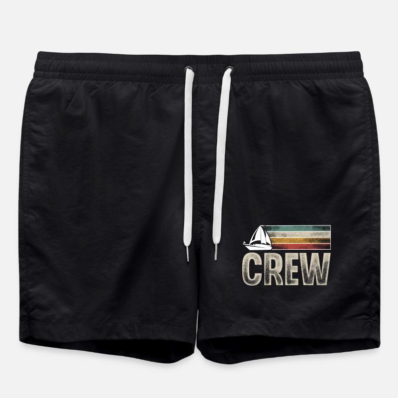 Sailing Sailor Sailboat Crew - Swim Trunks - black