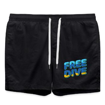 Freedive - One Breath Diving - Freediving World - Swim Trunks - black - Front - AI Model Male 185 light (185cm)