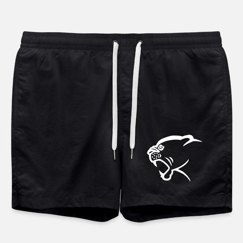 Tête de panthère blanche - Short de bain - noir