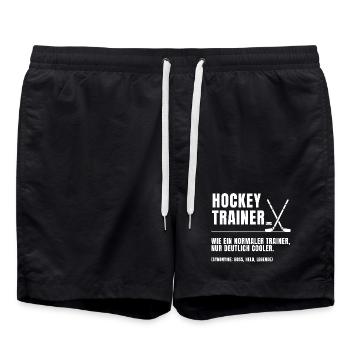 Hockey Trainer Definition - Badeshorts - Schwarz - Vorne - AI Model Male 185 light (185cm)