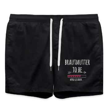 Brautmutter Ankündigung Hochzeit Verlobung - Badeshorts - Schwarz - Vorne - AI Model Male 185 light (185cm)