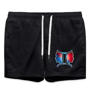 Tierkreiszeichen | Zwillingszeichen - Badeshorts - Schwarz - Vorne - AI Model Male 185 light (185cm)