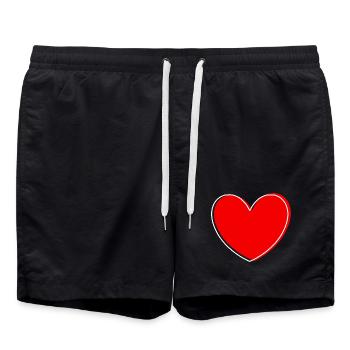 coeur rouge coeur rouge coeur rouge coeur rouge - Short de bain - noir - Devant - AI Model Male 185 light (185cm)