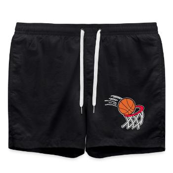 Basketball basketball players - Swim Trunks - black - Front - AI Model Male 185 light (185cm)