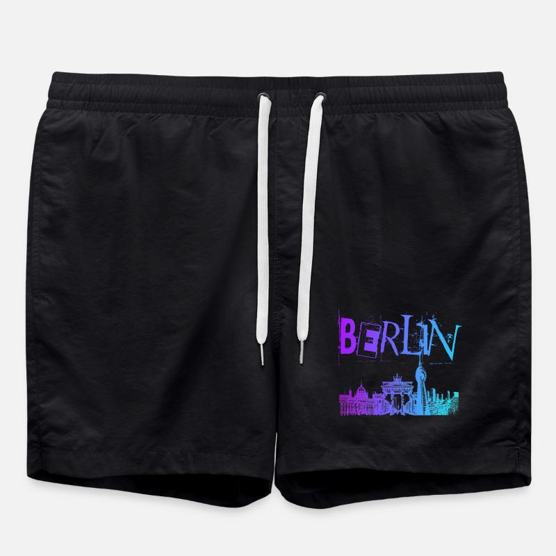 Berlin Skyline Panorama - Short de bain - noir