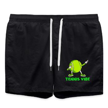 tennis, balle de tennis, fan de tennis - Short de bain - noir - Devant - AI Model Male 185 light (185cm)