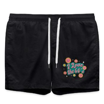 Ich liebe die 60er Jahre - Badeshorts - Schwarz - Vorne - AI Model Male 185 light (185cm)