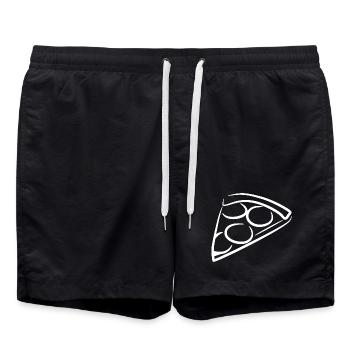 Pizza Sketch - Swim Trunks - black - Front - AI Model Male 185 light (185cm)