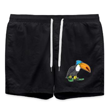 Tukan Skifahrer Ski Wintersport - Badeshorts - Schwarz - Vorne - AI Model Male 185 light (185cm)