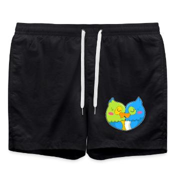 Amour de perroquet - Short de bain - noir - Devant - AI Model Male 185 light (185cm)