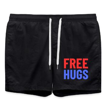 Free Hugs - Badeshorts - Schwarz - Vorne - AI Model Male 185 light (185cm)