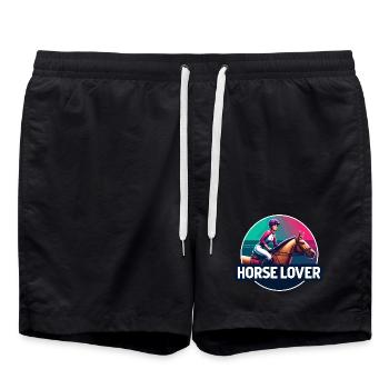 Reiter-Emblem - Badeshorts - Schwarz - Vorne - AI Model Male 185 light (185cm)