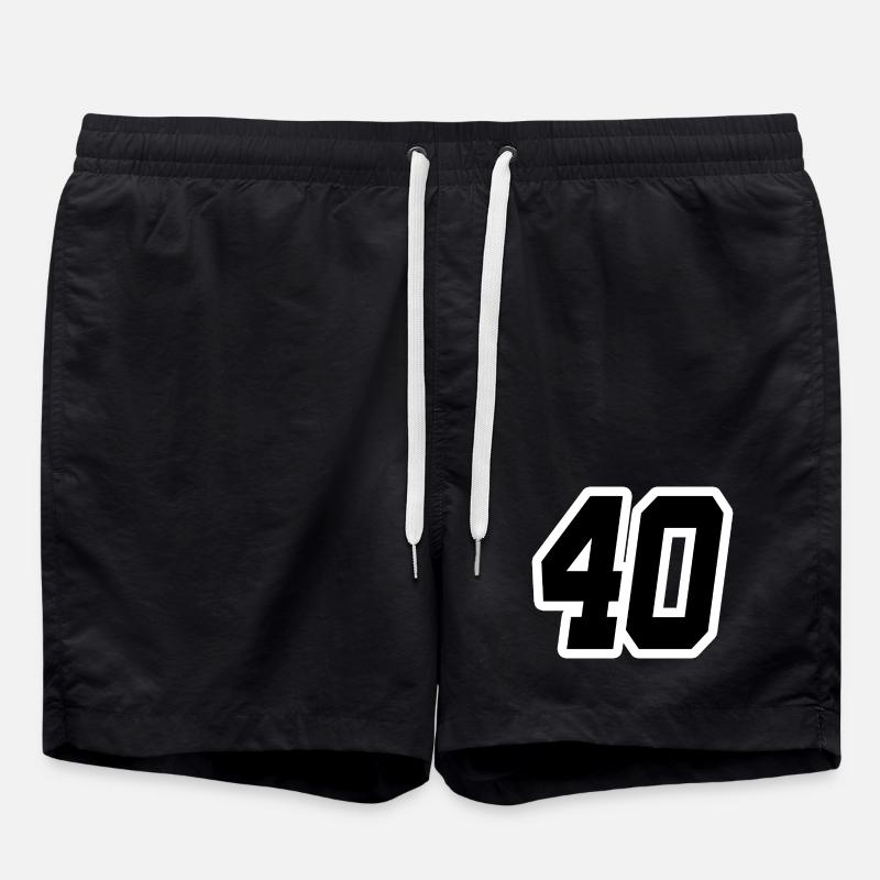 Nummer vierzig 40 - Badeshorts - Schwarz