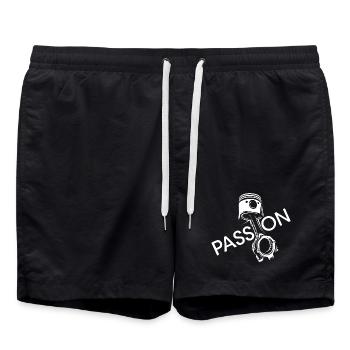 passion piston voitures moteur muscle cars symbole icône - Short de bain - noir - Devant - AI Model Male 185 light (185cm)