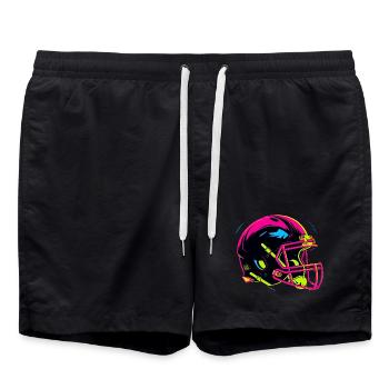 Casque de football look années 80 - Short de bain - noir - Devant - AI Model Male 185 light (185cm)