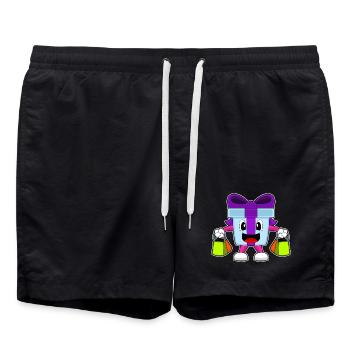 Paket Weihnachten Einkaufen - Badeshorts - Schwarz - Vorne - AI Model Male 185 light (185cm)