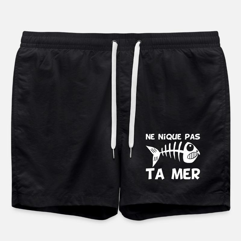 La mer se meurt - Short de bain - noir