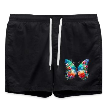 Schmetterling - Badeshorts - Schwarz - Vorne - AI Model Male 185 light (185cm)