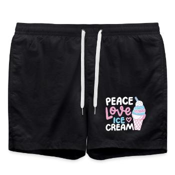 Eiscreme Eisliebhaber - Badeshorts - Schwarz - Vorne - AI Model Male 185 light (185cm)