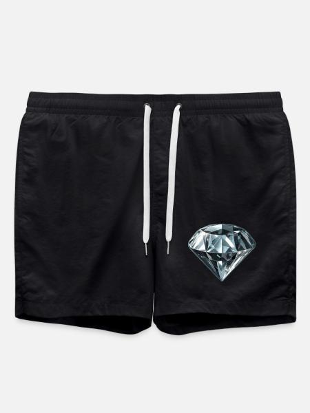 Precious Diamond Gemstone - Swim Trunks - black