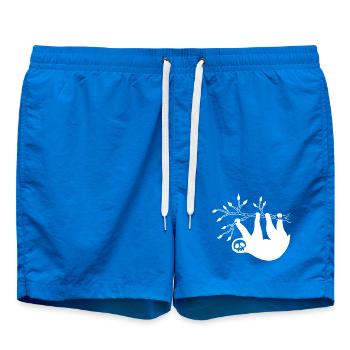 White Sloth Skull - Swim Trunks - cobalt blue - Front