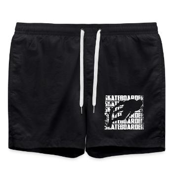 Lustiger Skateboarder - Badeshorts - Schwarz - Vorne - AI Model Male 185 light (185cm)