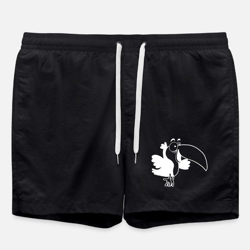 Oiseau toucan blanc - Short de bain - noir