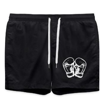 Kickboxhandschuhe Zeichnung - Badeshorts - Schwarz - Vorne - AI Model Male 185 light (185cm)