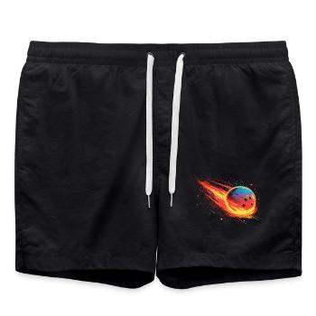 Boule de bowling look des années 90 - Short de bain - noir - Devant - AI Model Male 185 light (185cm)