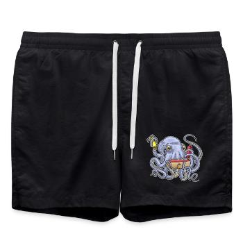 Krake Hotdog - Badeshorts - Schwarz - Vorne - AI Model Male 185 light (185cm)