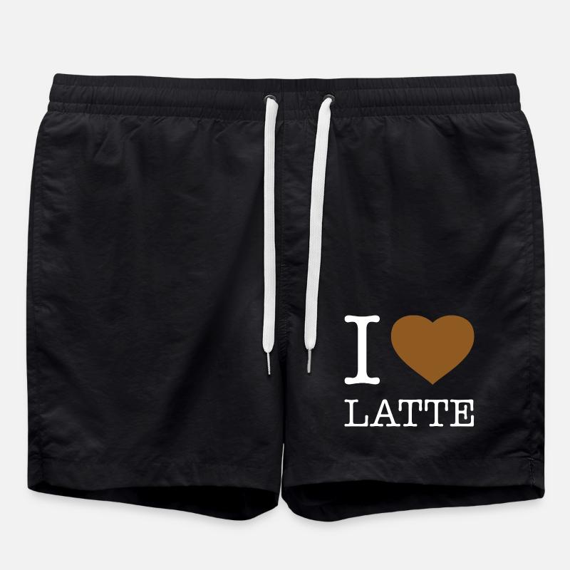 I LOVE LATTE - Swim Trunks - black