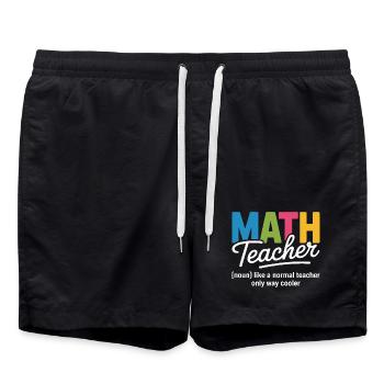 T-shirt d’illustration coloré pour professeur de mathématiques - Short de bain - noir - Devant - AI Model Male 185 light (185cm)