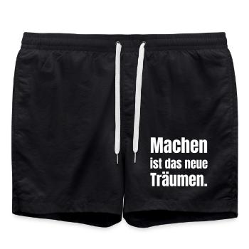 Doing is the new dreaming. - Swim Trunks - black - Front - AI Model Male 185 light (185cm)