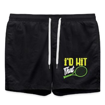 Ich Schlage Das Tennis Spieler Humor - Badeshorts - Schwarz - Vorne - AI Model Male 185 light (185cm)