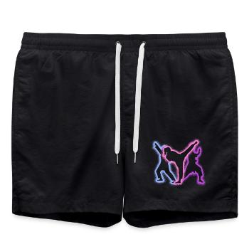 Taekwondo Martial Arts Silhouettes Girls Karate - Swim Trunks - black - Front - AI Model Male 185 light (185cm)