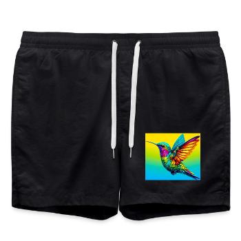 hummingbird - Swim Trunks - black - Front - AI Model Male 185 light (185cm)