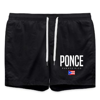 Ponce Porto Rico Portoricain - Short de bain - noir - Devant - AI Model Male 185 light (185cm)
