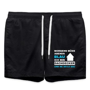 Roofer Roof Roofing Master Roofer - Swim Trunks - black - Front - AI Model Male 185 light (185cm)