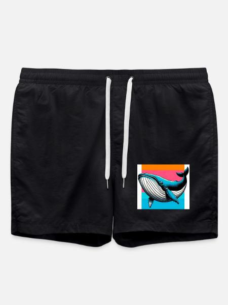 whale - Swim Trunks - black
