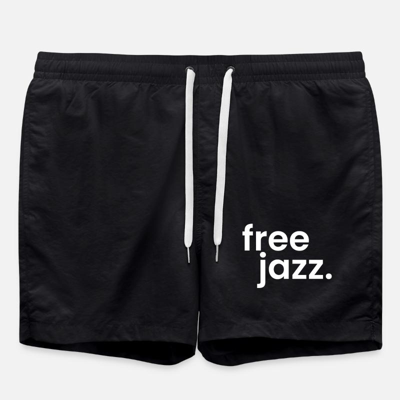 free jazz bold and simple logo - Swim Trunks - black