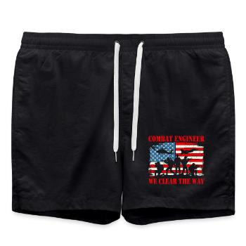 Combat Engineer We Clear The Way Quote - Swim Trunks - black - Front - AI Model Male 185 light (185cm)